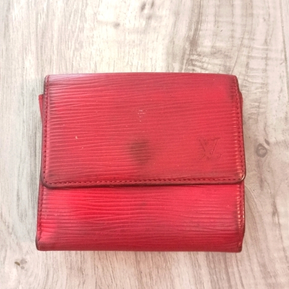 Louis Vuitton Handbags - Louis Vuitton Epi Portefeuille Elise Trifold Red Wallet